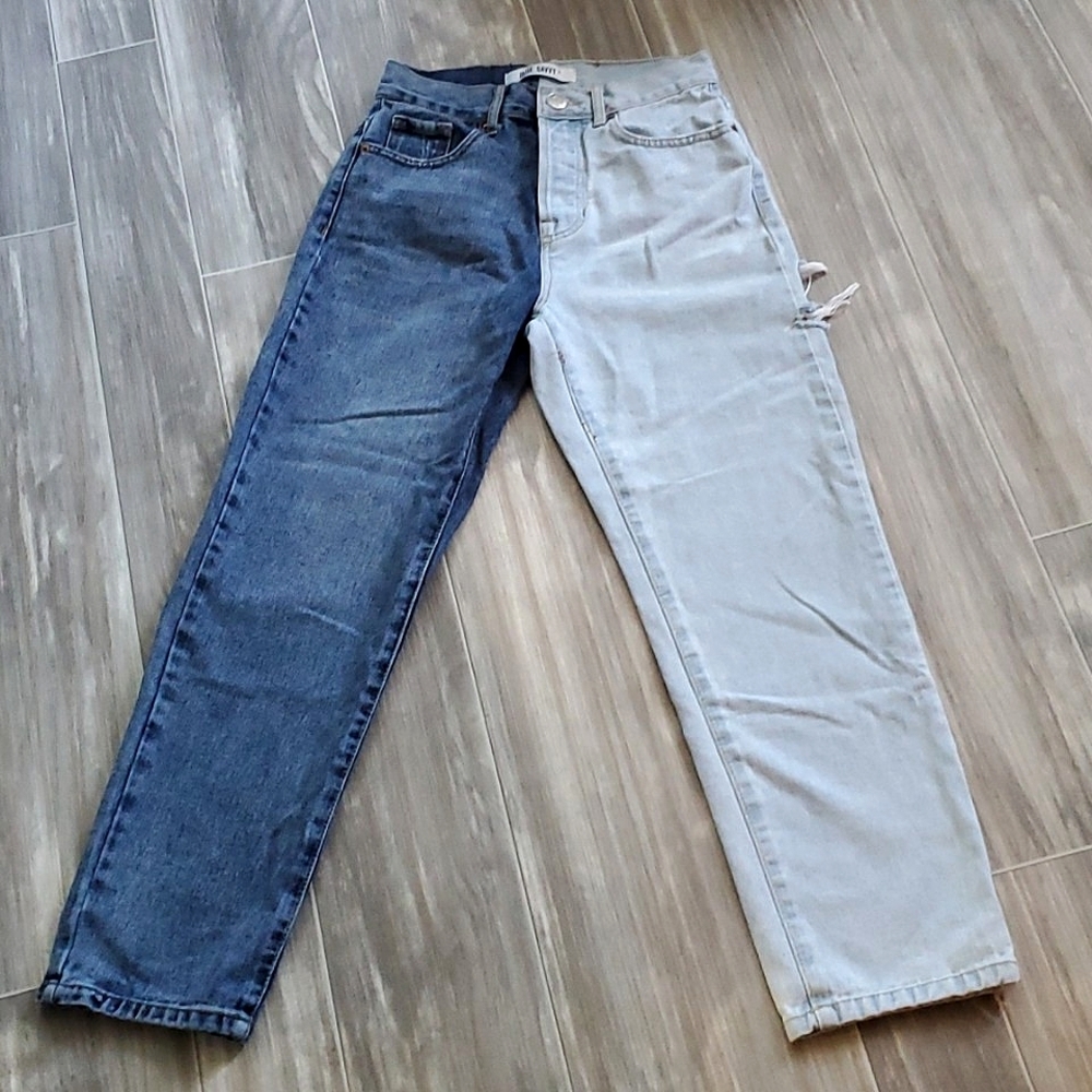 Blue Savvy Color Block Denim Jeans | Size 1 / 25